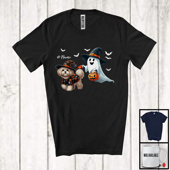 MacnyStore - Personalized Custom Name Witch Boo Walking Maltipoo; Lovely Halloween Ghost Candy T-Shirt