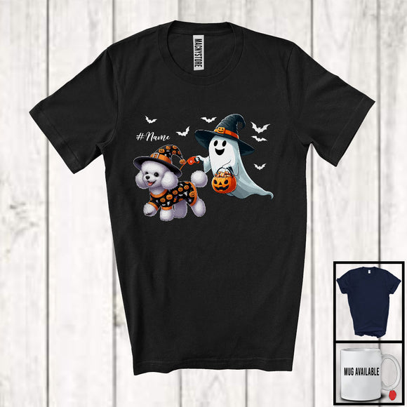 MacnyStore - Personalized Custom Name Witch Boo Walking Poodle; Lovely Halloween Ghost Candy T-Shirt