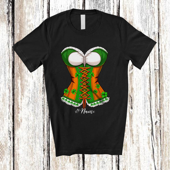 MacnyStore - Personalized Custom Name Women Irish Leprechaun Cosplay; Lovely St. Patrick's Day Family T-Shirt