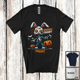 MacnyStore - Personalized Custom Name Zombie Bunny; Creepy Halloween Costume Bunny; Animal Lover T-Shirt