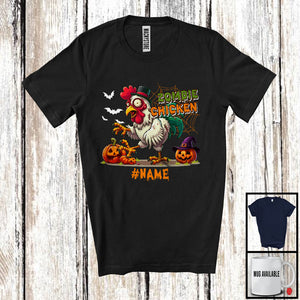 MacnyStore - Personalized Custom Name Zombie Chicken; Creepy Halloween Costume Chicken; Animal Lover T-Shirt