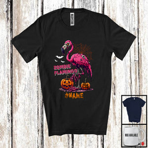 MacnyStore - Personalized Custom Name Zombie Flamingo; Creepy Halloween Costume Bunny; Animal Lover T-Shirt