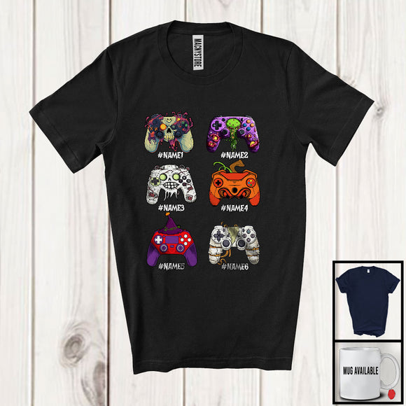MacnyStore - Personalized Custom Name Zombie Game Controllers Collection, Scary Halloween Gaming Gamer T-Shirt