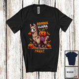 MacnyStore - Personalized Custom Name Zombie Llama; Creepy Halloween Costume Llama; Animal Lover T-Shirt