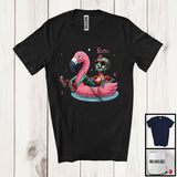 MacnyStore - Personalized Custom Name Zombie On Flamingo Float; Adorable Halloween Summer Swimming T-Shirt