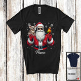 MacnyStore - Personalized Custom Name Zoo Keeper Santa, Joyful Christmas Santa Snowing, Careers Group T-Shirt