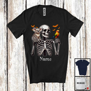 MacnyStore - Personalized Custom Name Zoo Keeper Skeleton, Horror Halloween Costume Careers Group T-Shirt