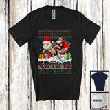 MacnyStore - Personalized Custom Name Santa Riding Axolotl; Lovely Christmas Lights Sweater Santa Axolotl Lover T-Shirt