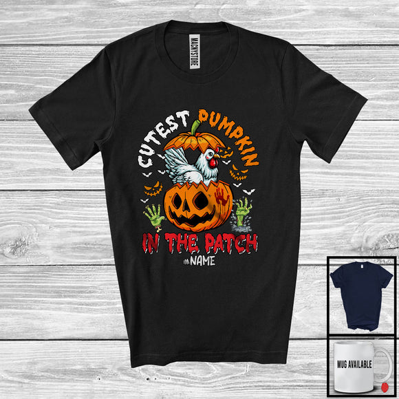 MacnyStore - Personalized Cutest Pumpkin In The Patch; Lovely Halloween Custom Name Chicken; Animal T-Shirt