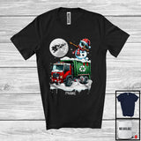 MacnyStore - Personalized Dabbing Snowman On Garbage Truck; Joyful Christmas Custom Name; Garbage Truck Driver T-Shirt