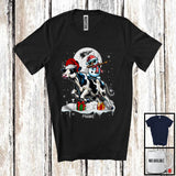 MacnyStore - Personalized Dabbing Snowman Riding Cow; Joyful Christmas Custom Name Santa Farm; Farmer T-Shirt