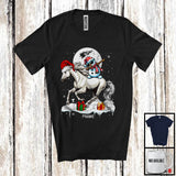 MacnyStore - Personalized Dabbing Snowman Riding Horse; Joyful Christmas Custom Name Santa Farm; Farmer T-Shirt