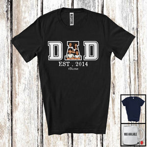 MacnyStore - Personalized Dad Est 2024, Proud Father's Day Custom Name Dad Wife 2 Son Daughter, Family T-Shirt