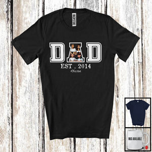 MacnyStore - Personalized Dad Est 2024, Proud Father's Day Custom Name Dad Wife Son 2 Daughter, Family T-Shirt