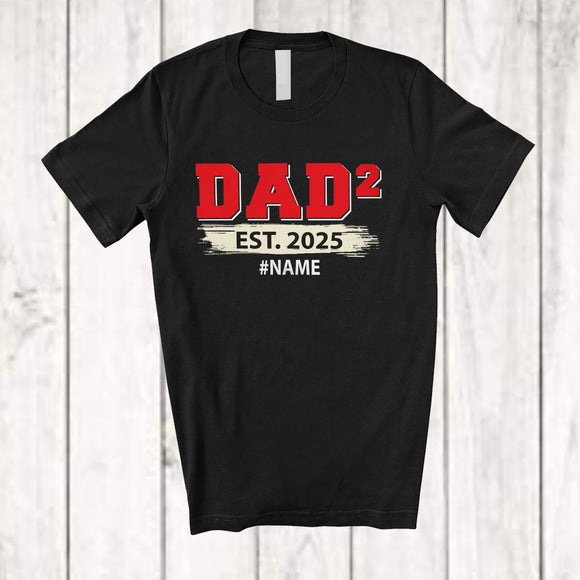 MacnyStore - Personalized Dad2 Est 2025; Amusing Father's Day Dad Of Two Math; Custom Name Family T-Shirt