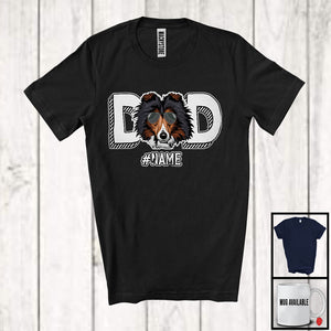 MacnyStore - Personalized Dad, Amazing Father's Day Custom Name Shetland Sheepdog Sunglasses, Family T-Shirt