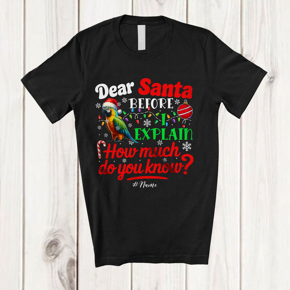 MacnyStore - Personalized Dear Santa How Much Do You Know; Lovely Christmas Custom Name Santa Parrot T-Shirt