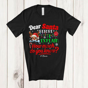 MacnyStore - Personalized Dear Santa How Much Do You Know; Lovely Christmas Custom Name Santa Reindeer T-Shirt