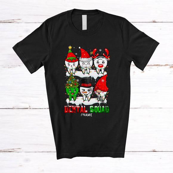 MacnyStore - Personalized Dental Squad; Amusing Christmas Tooth; Custom Name Dental Assistant Dentist T-Shirt