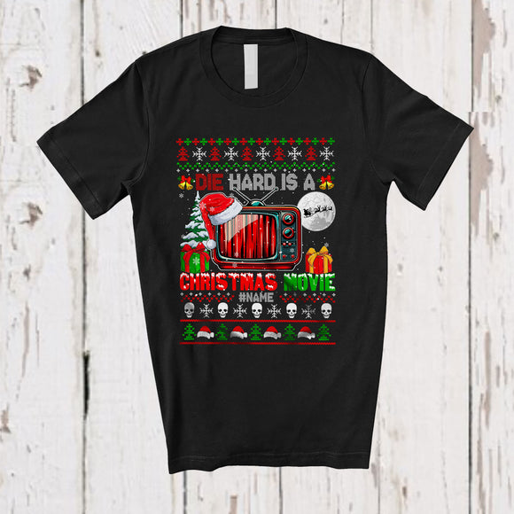 MacnyStore - Personalized Die Hard Is A Christmas Movie; Joyful Custom Name Movies Nerd Watching; Sweater T-Shirt