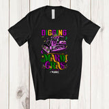 MacnyStore - Personalized Digging Mardi Gras Bulldozer; Amazing Mardi Gras Custom Name Boy Driver; Parades T-Shirt