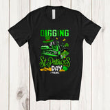 MacnyStore - Personalized Digging St. Patrick's Day Bulldozer; Amazing Custom Name Boy Driver; Leprechaun T-Shirt