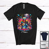 MacnyStore - Personalized Disco Cat Playing Guitar; Joyful Custom Name Guitarist Cat; Music Lover T-Shirt