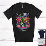 MacnyStore - Personalized Disco Lizard Playing Guitar; Joyful Custom Name Guitarist Lizard; Music Lover T-Shirt