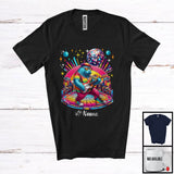 MacnyStore - Personalized Disco Manatee Playing Guitar; Joyful Custom Name Guitarist Manatee; Music Lover T-Shirt