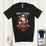 MacnyStore - Personalized Don't Judge Santa In Training; Humorous Christmas Custom Name Baseball Santa T-Shirt