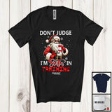 MacnyStore - Personalized Don't Judge Santa In Training; Merry Christmas Custom Name Phlebotomist Family T-Shirt