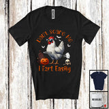 MacnyStore - Personalized Don't Scare Me I Fart Easily; Humorous Halloween Custom Name Chicken Lover T-Shirt