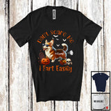 MacnyStore - Personalized Don't Scare Me I Fart Easily; Humorous Halloween Custom Name Corgi Lover T-Shirt