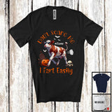 MacnyStore - Personalized Don't Scare Me I Fart Easily; Humorous Halloween Custom Name Cow Lover T-Shirt