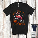 MacnyStore - Personalized Don't Scare Me I Fart Easily; Humorous Halloween Custom Name Flamingo Lover T-Shirt