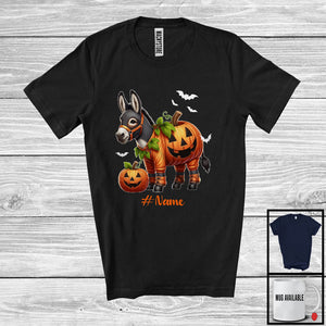 MacnyStore - Personalized Donkey Pumpkin Cosplay; Humorous Halloween Custom Name Donkey; Farm Animal T-Shirt