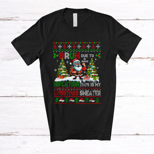 MacnyStore - Personalized Due to Inflation Christmas Sweater; Lovely Custom Name Santa; Family Group T-Shirt