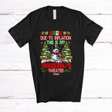 MacnyStore - Personalized Due to Inflation Christmas Sweater; Lovely Custom Name Snowman; Women Family T-Shirt