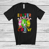 MacnyStore - Personalized Easter Crew; Adorable Easter Day Three Bunny Eggs; Custom Name Family T-Shirt