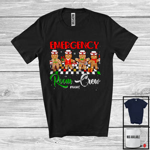 MacnyStore - Personalized Emergency Room Crew; Amusing Christmas Four Gingerbreads; Custom Name Nurse T-Shirt