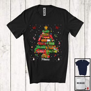 MacnyStore - Personalized English Christmas Tree; Fantastic X-mas Lights Custom Name English Teacher; Family T-Shirt