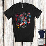 MacnyStore - Personalized Exotic Shorthair Riding Firecracker, Lovely 4th Of July USA Flag Custom Name, Kitten Owner T-Shirt