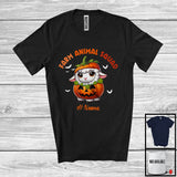 MacnyStore - Personalized Farm Animal Squad; Lovely Halloween Custom Name Sheep Pumpkin Cosplay; Farm T-Shirt