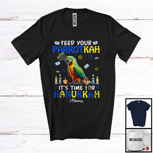 MacnyStore - Personalized Feed Your Parrotkah Time For Hanukkah; Adorable Custom Name Parrot Bird T-Shirt