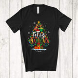 MacnyStore - Personalized Feliz Navidad; Joyful Christmas Tree Custom Name Mexican; Guitar Cactus Family T-Shirt