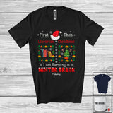 MacnyStore - Personalized First Librarian Then Christmas; Joyful X-mas Winter Break; Custom Name Librarian T-Shirt