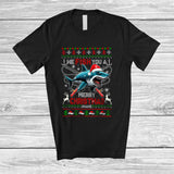 MacnyStore - Personalized Fish You A Merry Christmas; Fantastic Sweater Santa Shark; Custom Name Fishing T-Shirt