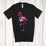 MacnyStore - Personalized Flamingo Drinking Wine; Adorable Flamingo With Sunglasses; Custom Name Drunker T-Shirt