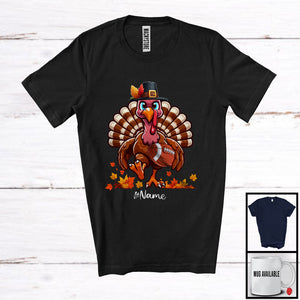 MacnyStore - Personalized Football Ball Turkey; Joyful Thanksgiving Custom Name Sport Player Team T-Shirt