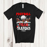 MacnyStore - Personalized Football Team Sleighs; Joyful Christmas Santa Sled Reindeer; Custom Name Sport Player T-Shirt